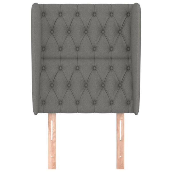 vidaXL Testiera ad Orecchio Grigio Scuro 83x23x118/128 cm in Tessuto