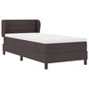 vidaXL Letto a molle con materasso Marrone Scuro 90 x 190 cm Tessuto