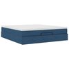 vidaXL Struttura Letto Pouf con Materasso Blu 160x200 cm in Tessuto