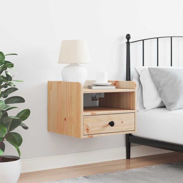 vidaXL Comodino Marrone 38 x 36 x 29,5 cm Legno di pino massello