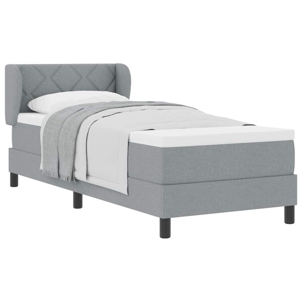 vidaXL Letto a molle con materasso Grigio chiaro 80 x 200 cm Tessuto