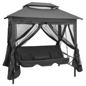 vidaXL Panchina a Dondolo Baldacchino Antracite 220x160x240 cm Acciaio