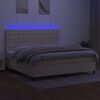 vidaXL Letto a Molle Materasso e LED bianco 200x200cm in Tessuto