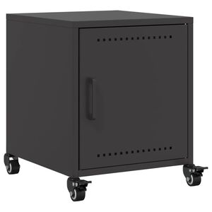 vidaXL Comodino Nero 36x39x43,5 cm in Acciaio