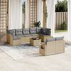 vidaXL Set Divano da Giardino 10 pz con Cuscini Beige in Polyrattan