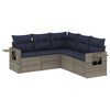 vidaXL Set Divani da Giardino 5 pz con Cuscini Grigio in Polyrattan