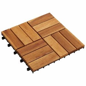 vidaXL Piastrella per Decking 20 pz Marrone 30 x 30 cm Legno di Acacia