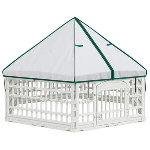 vidaXL Panchetto per Cani a 6 Pannelli 177,5 x 154,5 x 112 cm Plastica