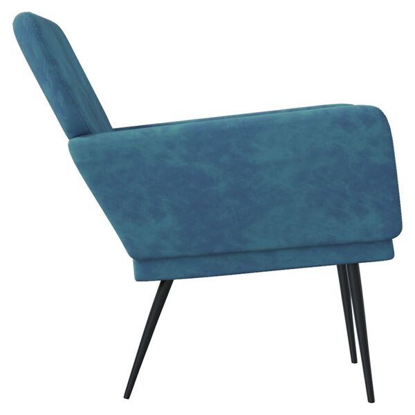 vidaXL Poltrona Blu 62x79x79 cm Velluto
