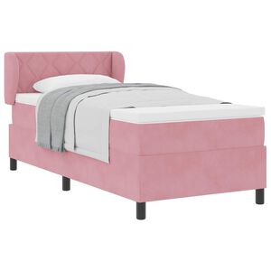 vidaXL Letto a molle con materasso Rosa 100 x 200 cm Velluto