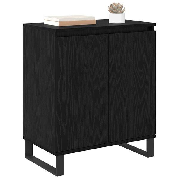 vidaXL Credenza Rovere Nero 60 x 35 x 70 cm Legno multistrato