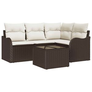 vidaXL Set Divano da Giardino 5 pcs Grigio polyrattan