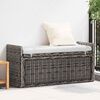 vidaXL Panchina con contenitore Nero Lavato 110 x 40 x 50 cm Rattan