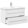 vidaXL Mobile da Bagno con Lavabo Integrato Bianco Lucido