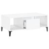 vidaXL Tavolino Salotto Bianco Lucido 90x50x36,5 cm Legno Multistrato