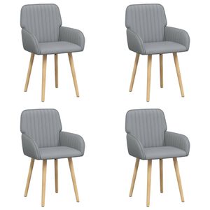 vidaXL Sedie da pranzo 4 pz Tessuto Grigio Chiaro 56,5 x 50 x 87,5 cm