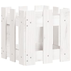 vidaXL Fioriera Giardino a Recinzione Bianco 30x30x30 cm Massello Pino