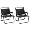 vidaXL Sedie da Campeggio 2 pz Nere 54x43x59 cm Tessuto Oxford