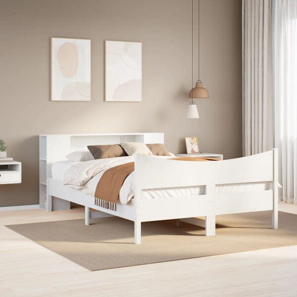vidaXL Letto senza Materasso Bianco 140x190 cm Legno Massello di Pino