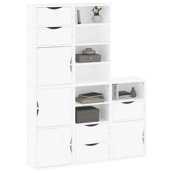 vidaXL Armadietti Laterali 5 pz ODDA Bianco 40x24x79 cm Legno di Pino