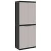 vidaXL Armadio da Esterno Grigio e Nero 65x37x165 cm in PP