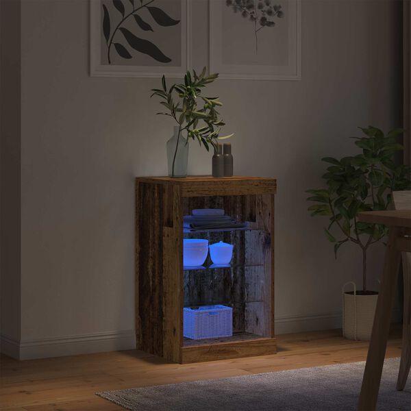 vidaXL Madia LED Legno vecchio 41 x 37 x 67 cm Legno multistrato