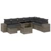 vidaXL Set Divano da Giardino 9 pz con Cuscini Grigio in Polyrattan