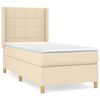 vidaXL Giroletto a Molle con Materasso Crema 90x190 cm in Tessuto
