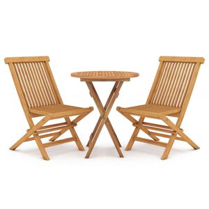 vidaXL Set da Pranzo per Giardino 3 pz in Legno Massello di Teak