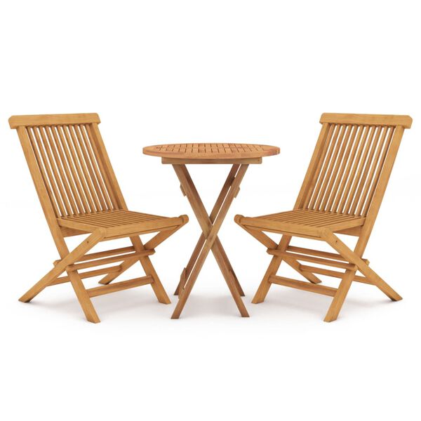 vidaXL Set da Pranzo per Giardino 3 pz in Legno Massello di Teak