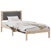 vidaXL Letto con Testiera Rivestita Grigio scuro 90 x 200 cm