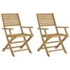 vidaXL Sedie pieghevoli 2 pezzi 54,5x61,5x86,5 cm Legno massello di acacia