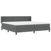 vidaXL Letto a molle con materasso Grigio scuro 200 x 200 cm Tessuto