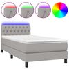 vidaXL Letto a Molle Materasso e LED Grigio Chiaro 90x200 cm Tessuto