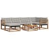 vidaXL Set di divani da esterno 7 pcs Grigio Naturale e Chiaro
