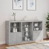 vidaXL Credenza con Luci LED Grigio Cemento 181,5x37x100 cm