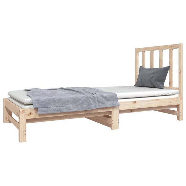 vidaXL Dormeuse Estraibile 2x(90x190) cm Legno Massello di Pino