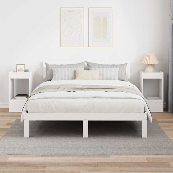 vidaXL Tavolino 2 pcs Bianco 30 x 30 x 56 cm Legno multistrato