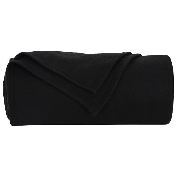 vidaXL Coperte da Pile 24 pcs Nero 240 x 220 cm Panno