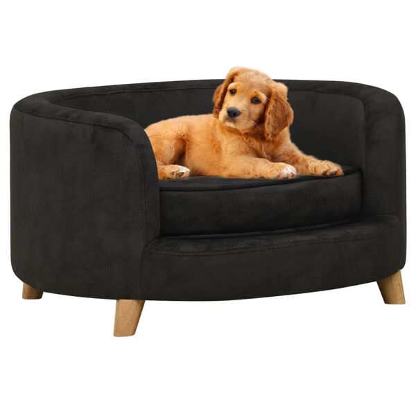 vidaXL Divano per Cani Nero 69x69x36 cm in Peluche