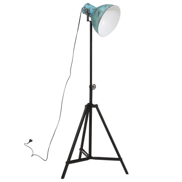 vidaXL Lampada da Terra 25 W Blu Anticato 61x61x90/150 cm E27