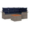 vidaXL Set Divano da Giardino 5 pz Grigio polyrattan
