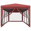 vidaXL Tenda per Feste con Pareti Laterali in Rete Rossa 3x9 m HDPE