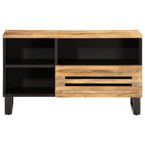 vidaXL Mobile Porta TV 80x34x46 cm in Legno Massello di Mango Grezzo