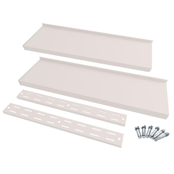 vidaXL Mensole Galleggianti a 2 Livelli 2 pz in Acciaio Inox 300x30 cm