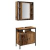 vidaXL Set di mobili per il bagno 2 pcs Marrone Legno multistrato