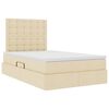 vidaXL Letto con contenitore e LED Crema 120 x 200 cm Poliestere
