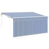 vidaXL Tenda Retrattile Blu e Bianco 300 x 200 cm