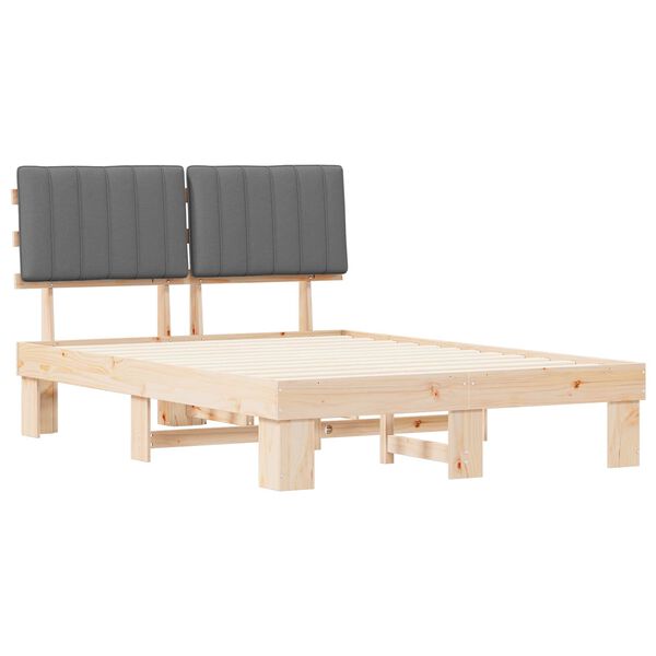 vidaXL Letto con Testiera Rivestita Grigio chiaro 135 x 190 cm