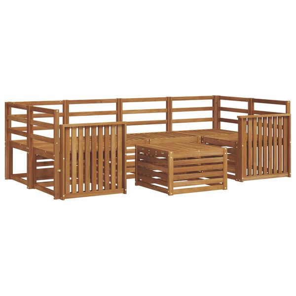 vidaXL Set divani 7 pcs Naturale Legno di Acacia Massello